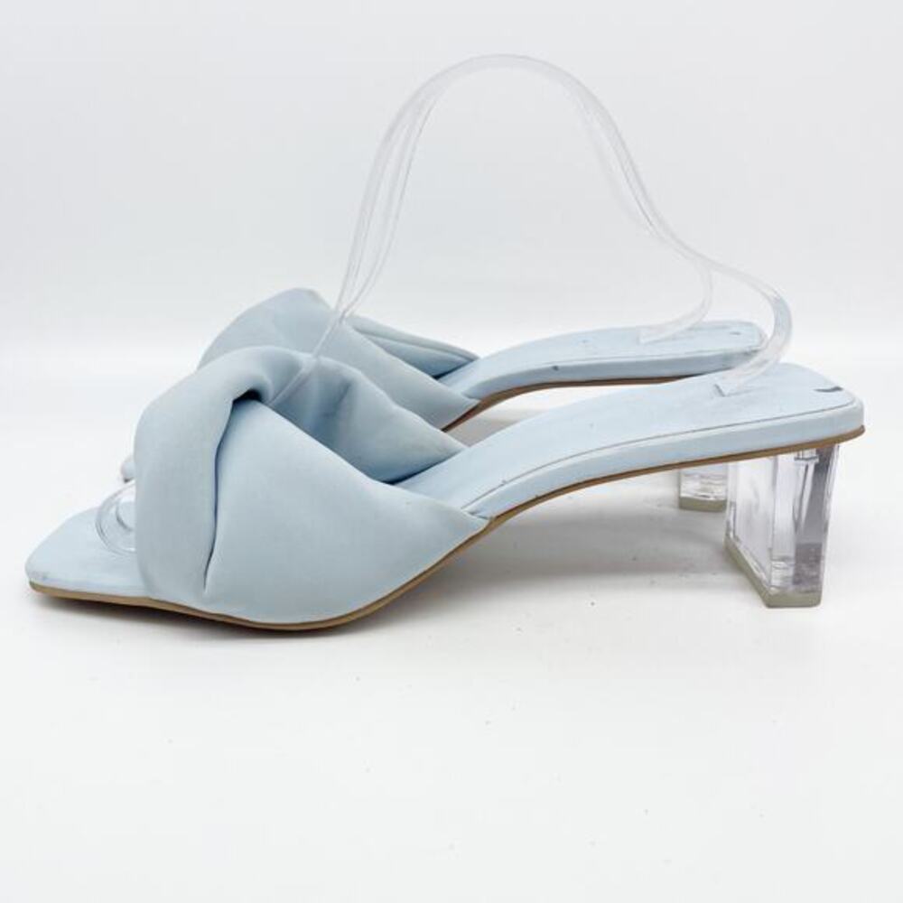 Open Edit Women Cleo 5 Baby Blue Clear Heeled Slide Sandals Size 11M - Picture 5 of 15